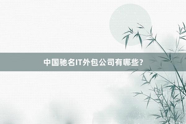 中国驰名IT外包公司有哪些？